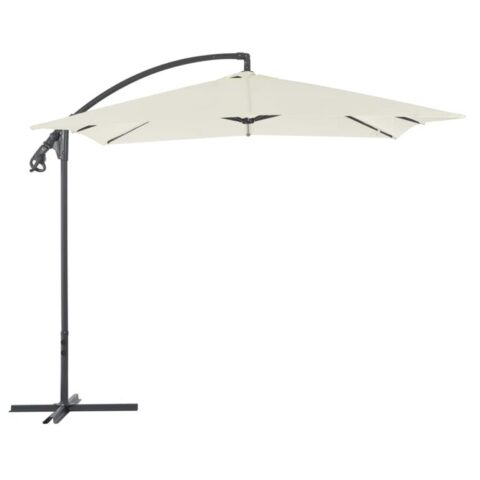 vidaXL Zweefparasol met stalen paal 250x250 cm zand Zonwering Beige Staal