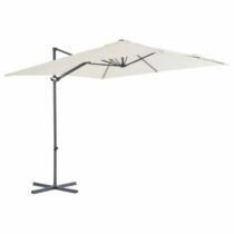 vidaXL Zweefparasol met stalen paal 250x250 cm zandkleurig Zonwering Beige Staal